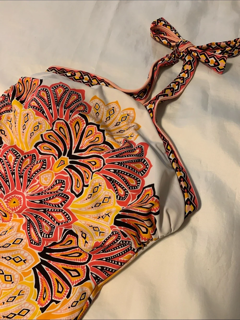 Jantzen One-Piece Halter Swimsuit in abstract geometric floral  -  size 12